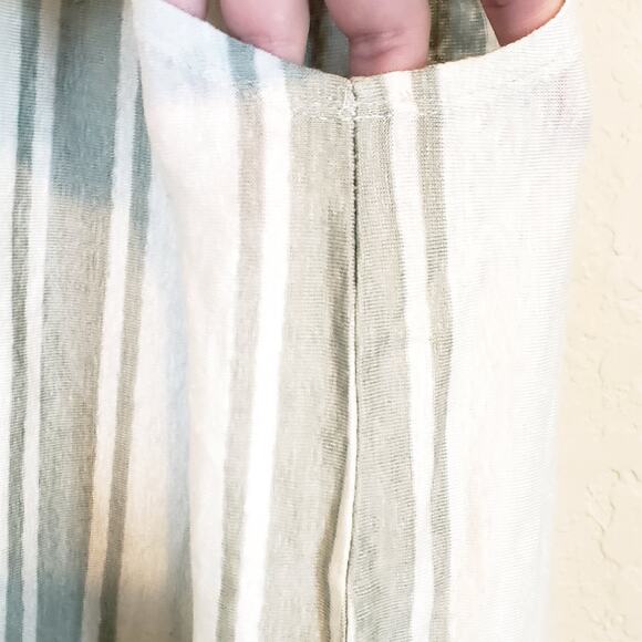 Chaser Linen Blend Striped Lace Up Back Tank Top Women's Medium Casual Summer - Picture 4 of 7